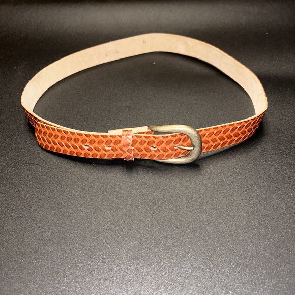 Women's Brown Faux Leather Textured Adjustable Belt Size 8 - Picture 1 of 9
